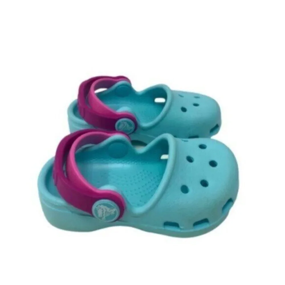 Crocs | Toddler Blue & Pink Strap Clogs Water Shoes Size 4